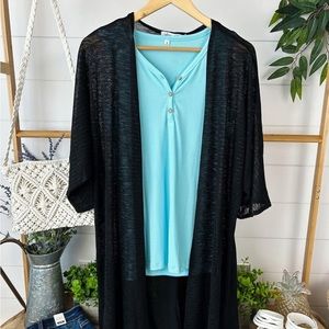 Michelle Mae Black Plus Kimono 2x-3x NWT